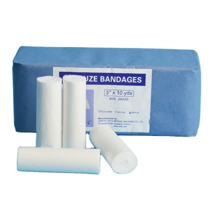 Jiele Brand Cotton Muslin Fabric Surgical Gauze Bandage Medical Consumables Hemostatic Compressed Wow Gauze Bandage Roll